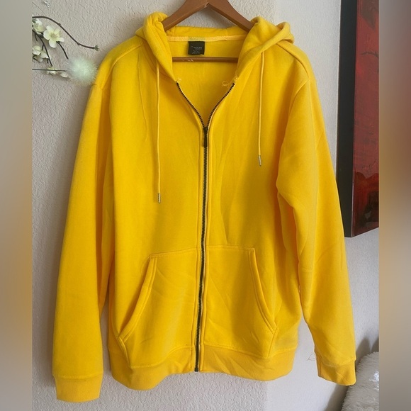 Rudolph Vibrant Yellow Hoodie Tracksuit Fleece Lined Loose Fit Size Large NWOT - Picture 9 of 15